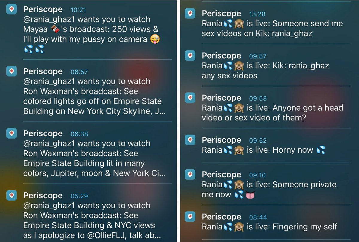 Top" NY Periscoper using sex accounts for sharing. Friends in low places.
.<a href="/RonWaxman/">Ron Waxman 🏳️‍🌈🇺🇦</a> @rania_ghaz1