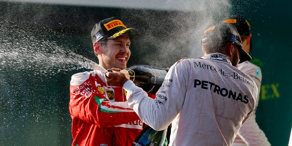 F1's tweet photo. 3 drivers ended the 2016 #AusGP exactly where they finished the race in 2015:
P3 VET
P7 HUL 
P9 SAI
#F1FastFact https://t.co/74yhyhuS12