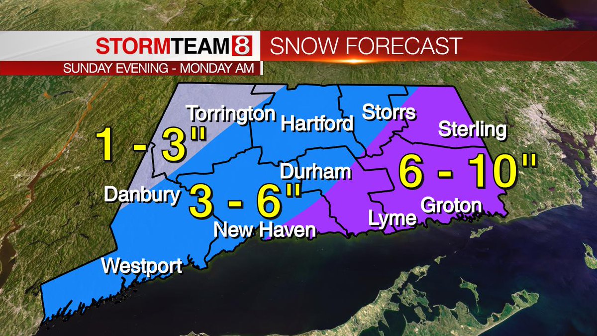 WXedge's tweet photo. The highest snowfall totals will be in Eastern Connecticut overnight. Some heavy wet snow, outages possible! https://t.co/iYdVQHFUXt
