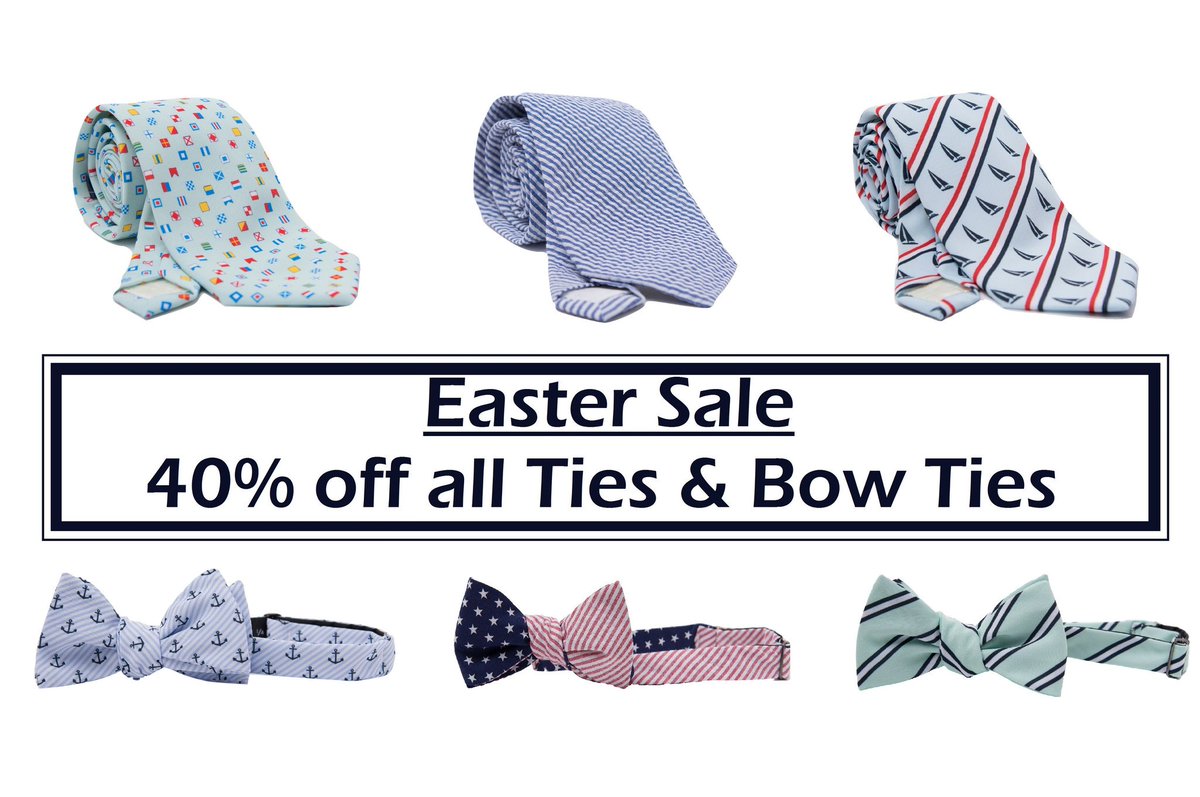 PortRoyalTweets's tweet photo. Easter is here in a week! Use the code "proeaster" and get 40% off all our Ties and Bow Ties! https://t.co/EBSxSVQ1pG