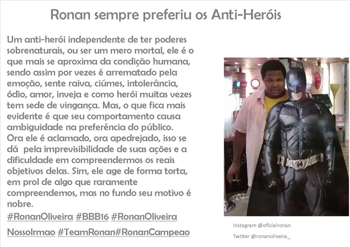 ronanoliveirav's tweet photo. #RonanOliveira #RonanBBB16 #BBB #Ronan https://t.co/HHEg6c7Pnt