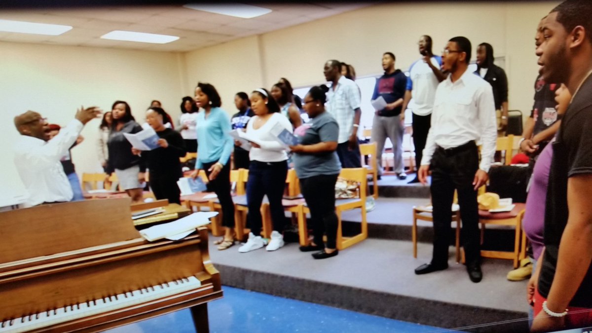 DebJLee's tweet photo. Rust A'Cappella Choir rehearsing for Cleveland concert at Cory Church April 18. https://t.co/BT0orbow51