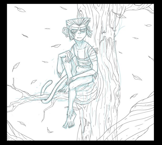 started coloring this but idk. sketch+lineart always look more appealing to me :T 