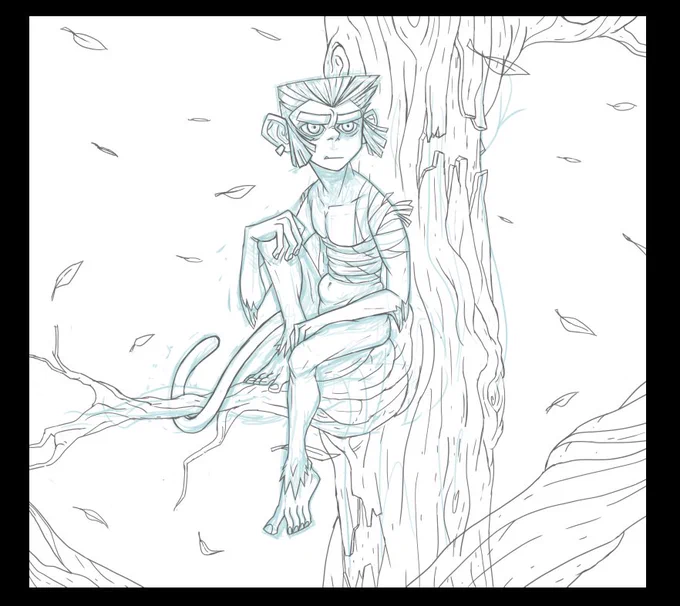 started coloring this but idk. sketch+lineart always look more appealing to me :T 