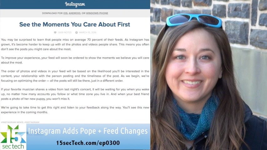 commandn's tweet image. #Instagram news for #15secTech #300: Pope Francis + feed changes (say goodbye to realtime) 15sectech.com/ep0300