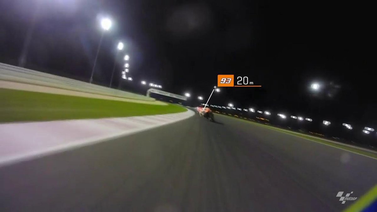 MotoGP's tweet photo. Keeping an eye on the gap... #VR46 chasing down #MM93 in 3rd place. #QatarGP https://t.co/Anflj7s7nw