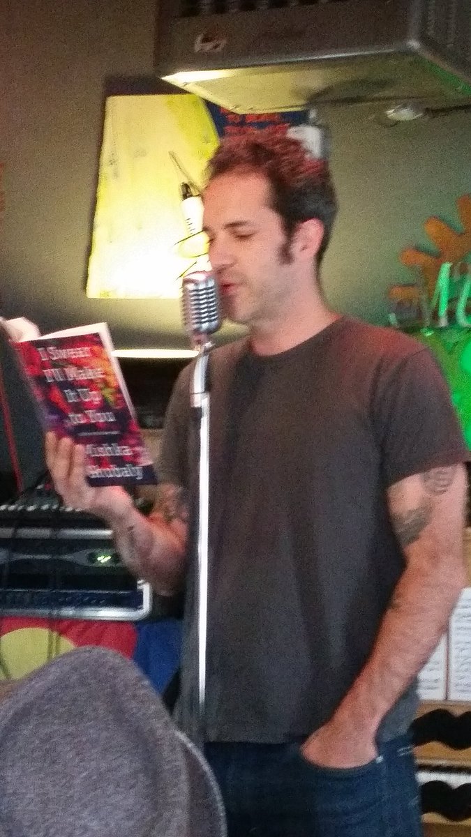 BeatADeadHearse's tweet photo. .@MishkaShubaly reading from his recent book at #MutinyCafe in #Denver. Start of my #BestWeekEver ! https://t.co/Of6zNVJ4Xo