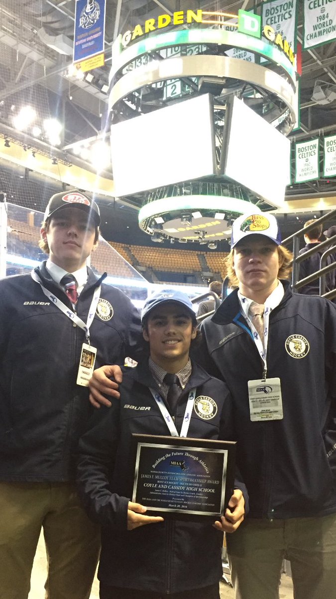 CoyleHockey's tweet photo. Congrats Captains @CoyleHockey #gameonmiaa #TDGarden https://t.co/g5tsvHqXvu