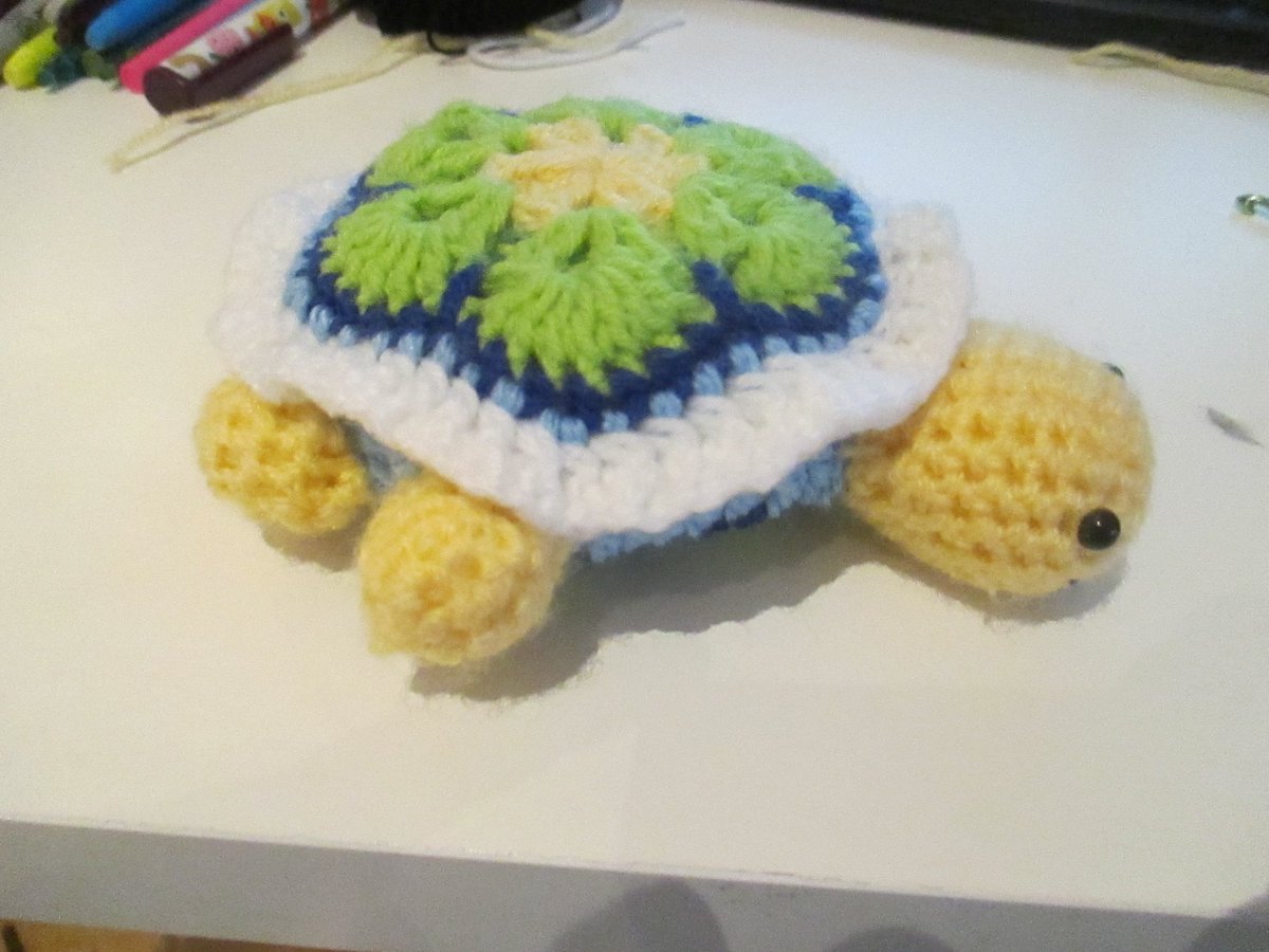 Robincat91's tweet photo. My latest creation! I present to you.. Mr. Turtle!! :P #crochet #DIY #yarnlove #turtlebuddy https://t.co/oXrtMxjbUC