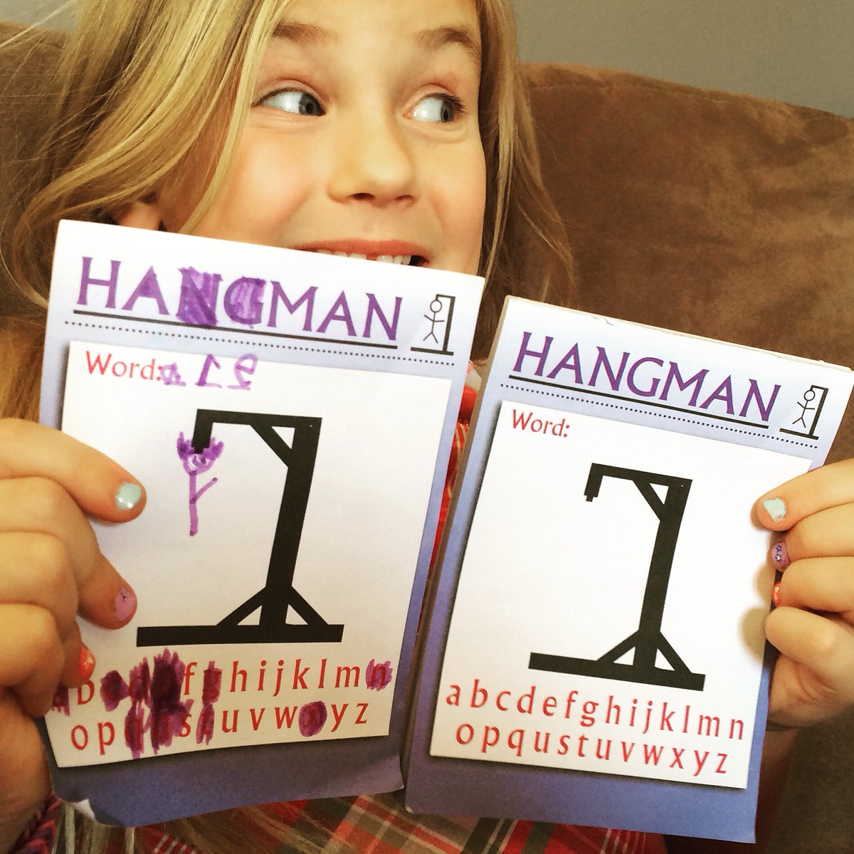 AmandaJBurk's tweet photo. They don't make hangman like they used to #missingR https://t.co/gim9uLLUAg