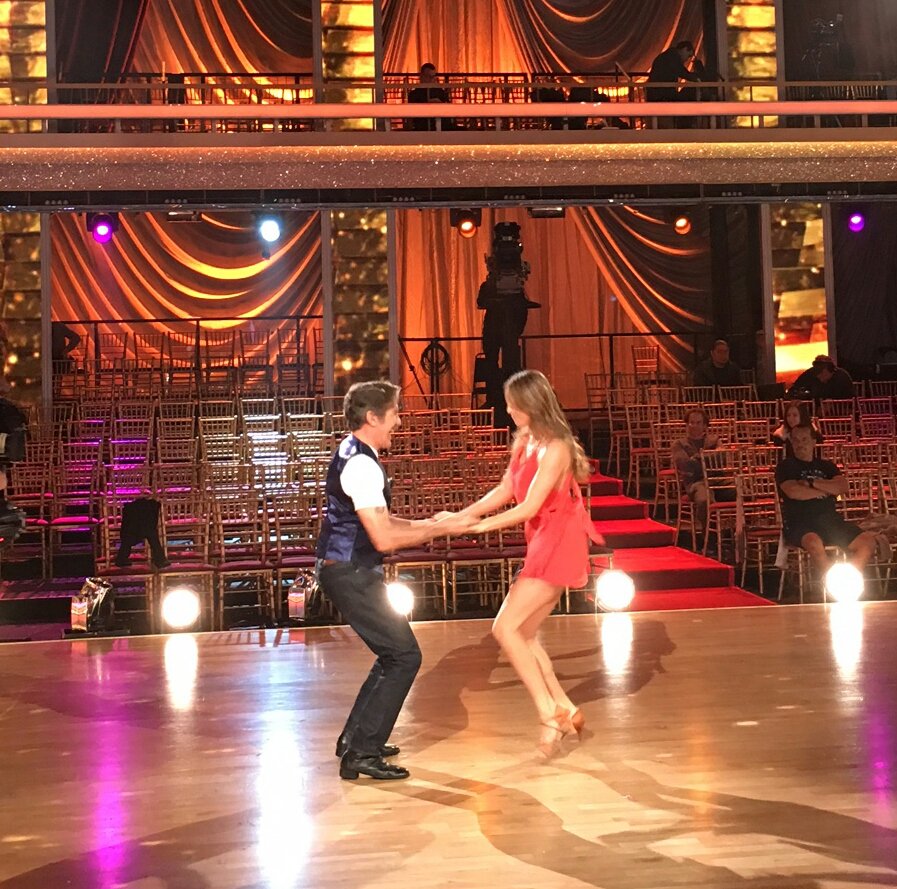 GeraldoRivera's tweet photo. Today's rehearsal on the big stage, gulp, fun, can't wait until tmrw. PlzVote #Geraldo&amp;Edyta #DWTS @Edyta_Sliwinska https://t.co/DFjNZAGd2M