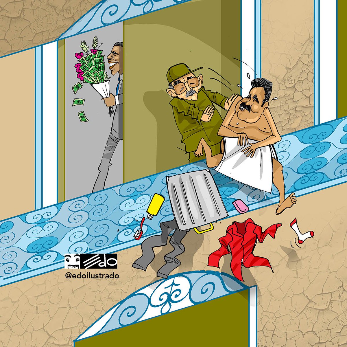 Caricatura EDO: Huesped incómodo #ObamaenCuba