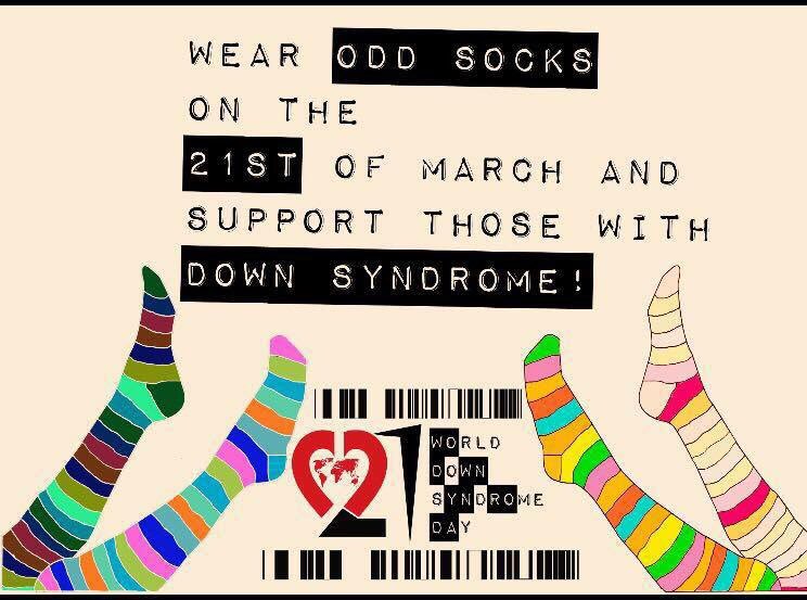 Wear odd socks tomorrow to support Downs's syndrome awareness day!
#itsoktobedifferent #downsyndrome