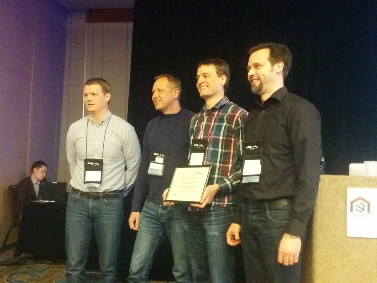 Congratulations to the authors of the best technote award!