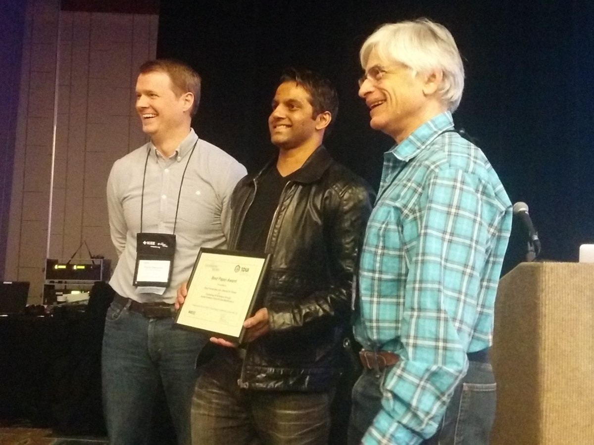 Congratulations to the authors of the best paper award!