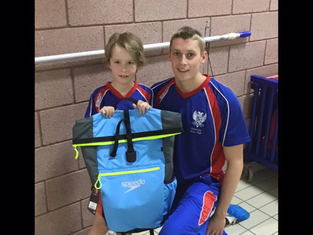 The 2nd of our #eism2016 prize winners with <a href="/SpeedoUK/">Speedo UK</a> was excited to have his prize presented by <a href="/mrStephenMilne/">stephen milne</a>!