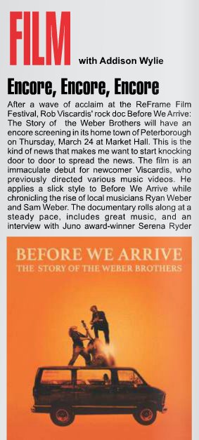 AddisonWylie's tweet photo. Check out my piece in @TheWireMegazine about Thursday's encore of @BeforeWeArrive at @TheMarketHall! #GreatDoc #PTBO https://t.co/Lj5eOrYSZu