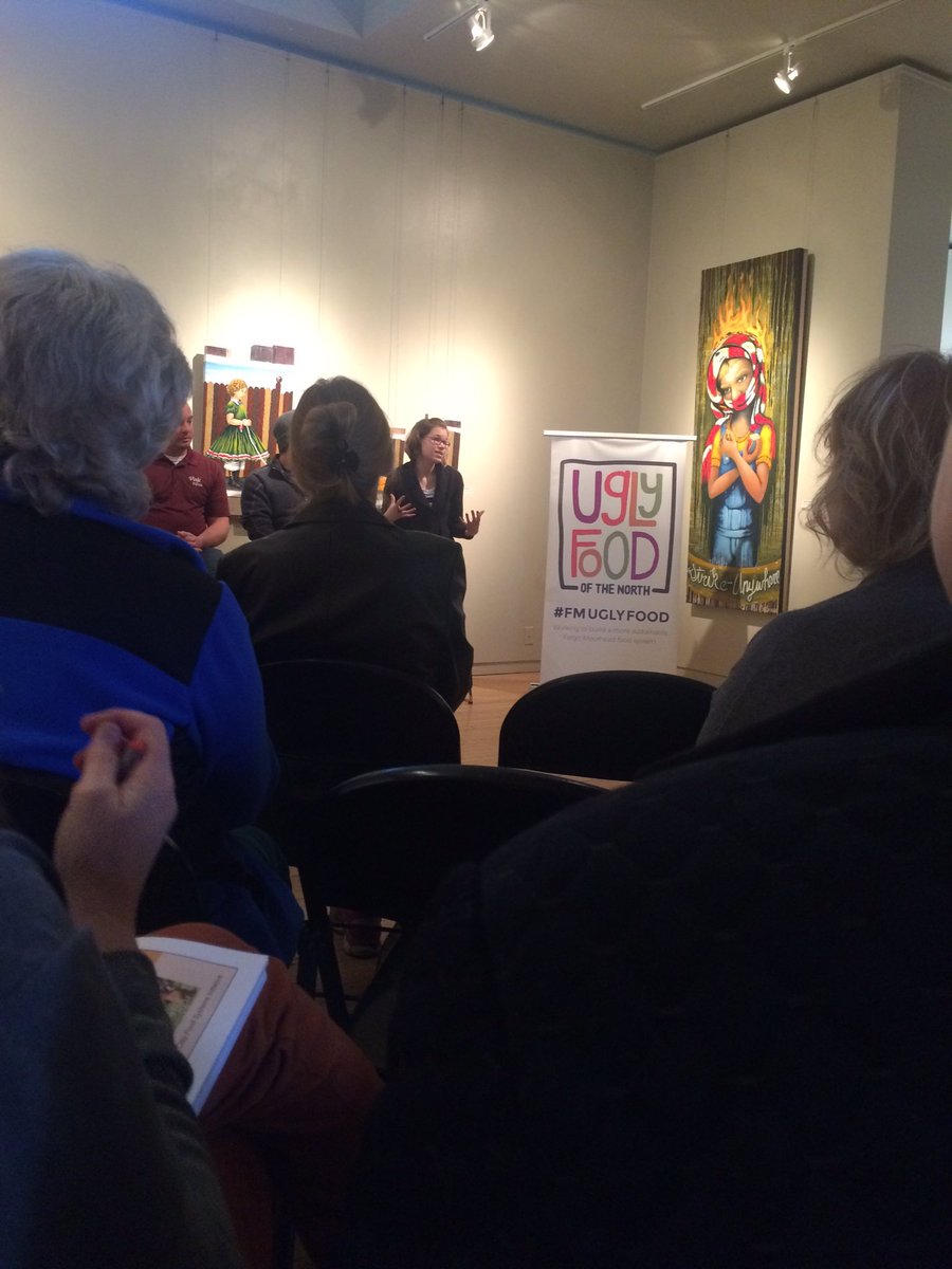 FargoMade's tweet photo. Really great conversation on local farming and supply chain today at Roarke Art Museum. #goodstuff #fmuglyfood https://t.co/gtentKs108