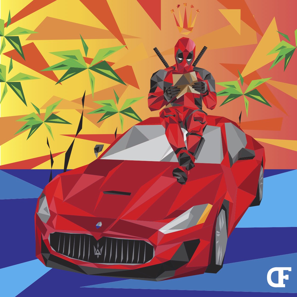 VisualMountain's tweet image. Mr. @deadpoolmovie had quite the shopping spree today with @Maserati_HQ