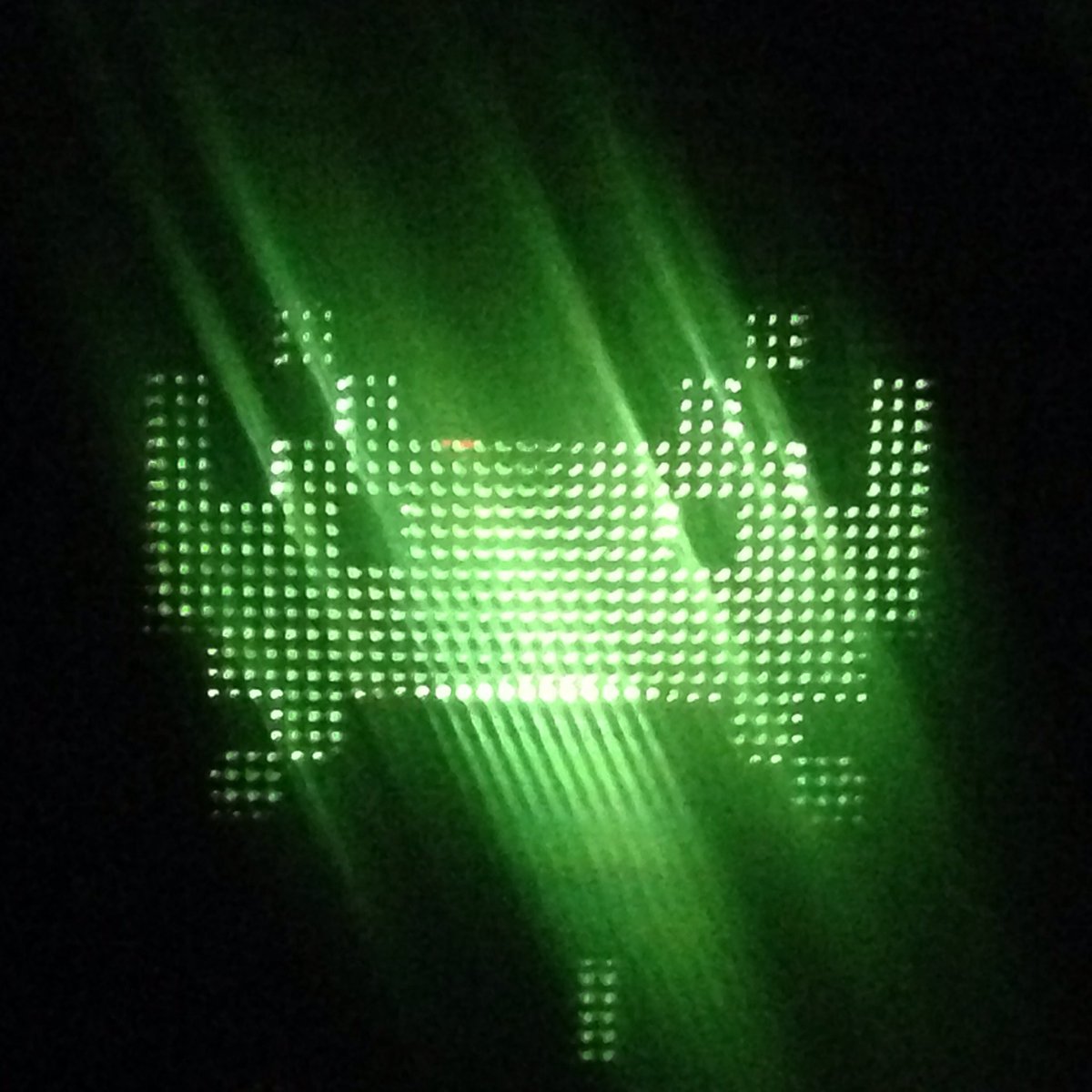 McCrowArt's tweet photo. Finally found a use for a green lightbulb #Dontshoot #spaceinvader #war #peace #popart #mccrow #art #1978 https://t.co/SrxhCoKMXC