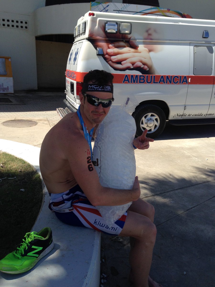 Pretty accurate feelings after #Puertorico703 by <a href="/SamHolmesTri/">Sam Holmes</a> no ice baths so he got creative. More details to come
