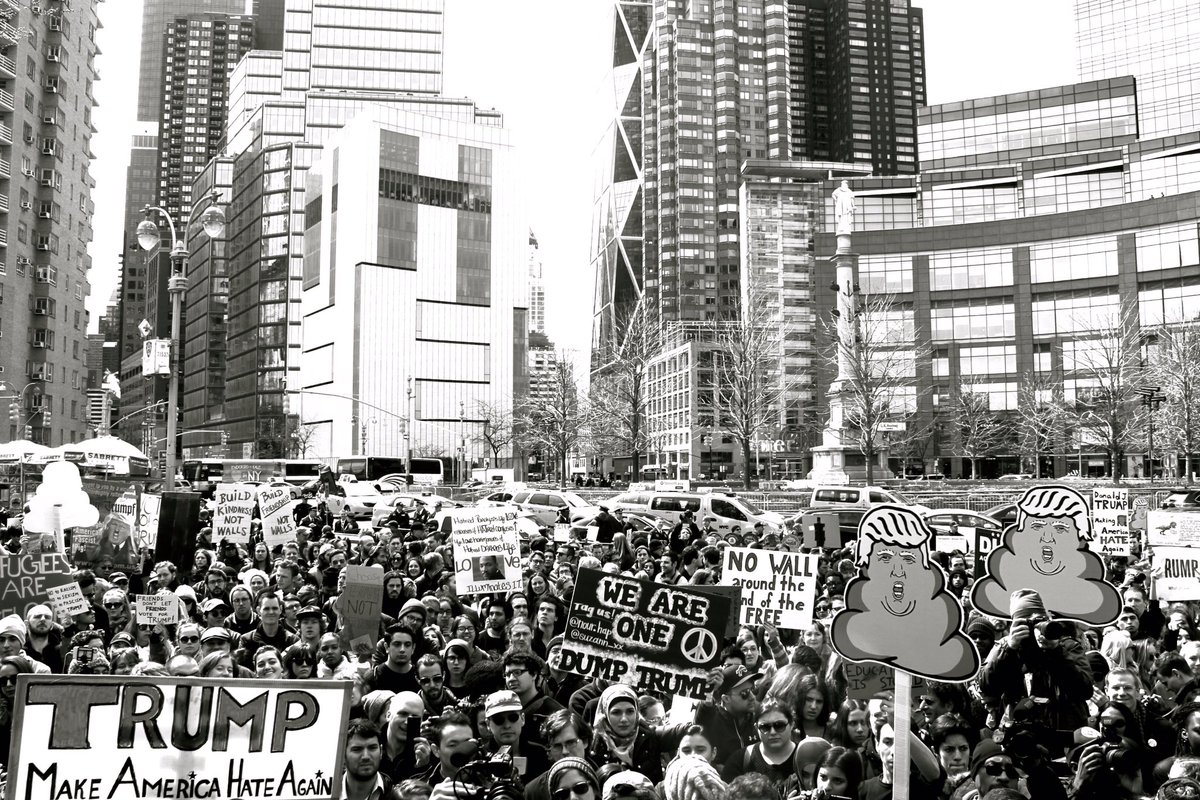 mgouldwartofsky's tweet photo. New York City rallies against racism, fascism, and Trumpism. March 19, 2016. Copyleft MGW. #DonaldTrump #CrushTrump https://t.co/R5a45y2I2Q