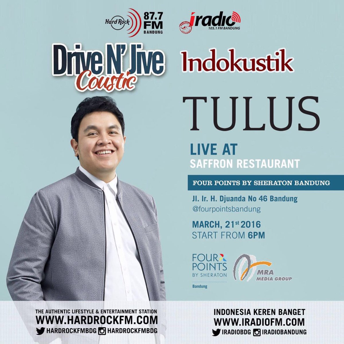 TRL_Bandung's tweet photo. Tahu dong single terbaru @tulusm yang judulnya Pamit? Saksikan penampilan Livenya Senin, 21 Maret di @FourPointsBDG https://t.co/bVi2ETvBwN