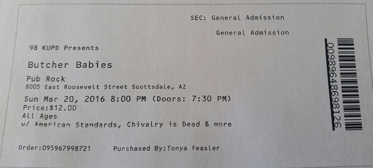 t0nya_j0's tweet photo. Only 4.5 hours until we see @ButcherBabies \m/\m/ @MattUpdike @UGPRadio #VIP #meet&amp;greet #metalgirlforlife https://t.co/lmJ8b1WkYi