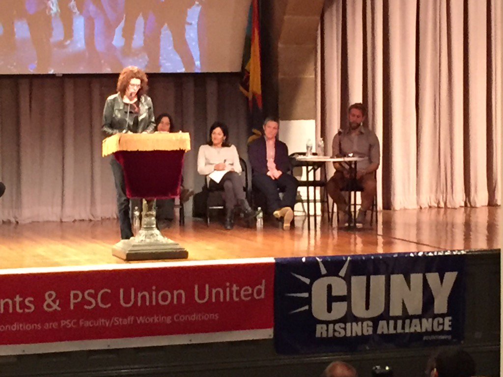 steviegpro's tweet photo. At Cooper Union for a reading by CUNY professors tied to the protests against CUNY budget cuts #defendcuny https://t.co/41kpX9TRaz