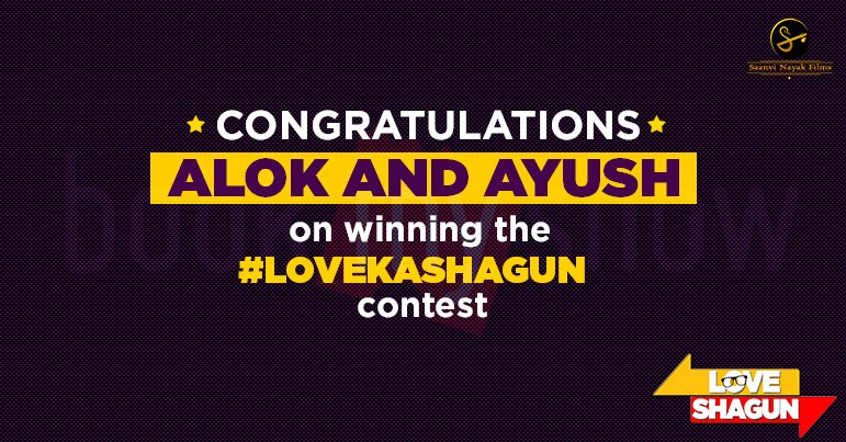 LoveShagun's tweet photo. Presenting the winners of the #LoveKaShagun contest! https://t.co/Y7dl6KJ7f3