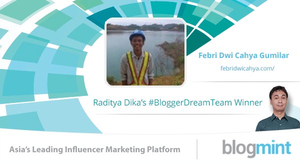 Blogmint_ID's tweet photo. Selamat untuk @Efebeeri udah jadi bagian tim blogger Impiannya @radityadika #BloggerDreamTeam https://t.co/WFy6qJzIti