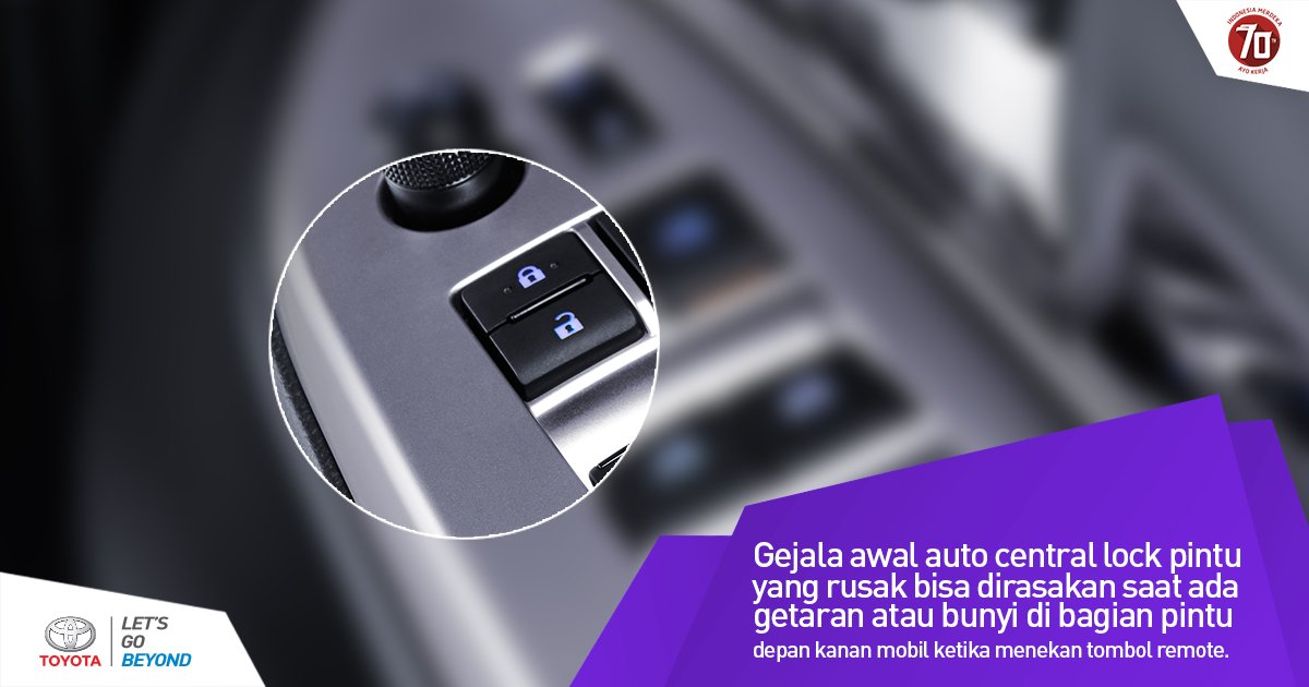 ToyotaID's tweet photo. Thanks #ToyotaTips udah kasih tau cara atasi auto central lock mobil yg macet. Share yuk! https://t.co/IEoRj1XVBC https://t.co/2iuSmIXtHJ