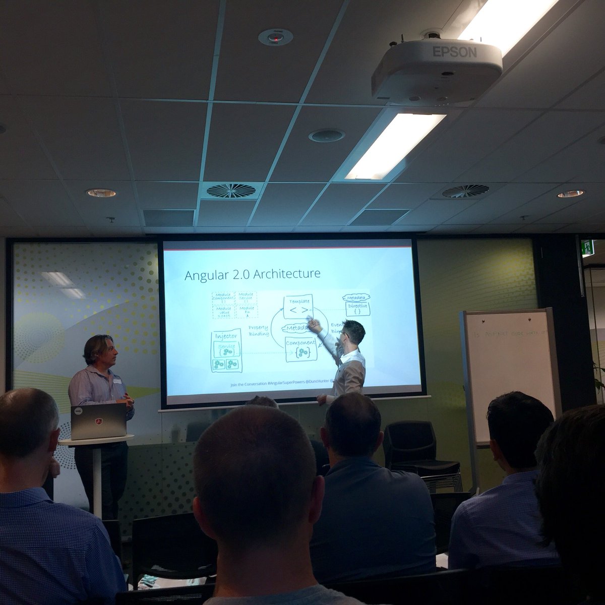 ChrisBriggsy's tweet image. .@dunchunter &amp;amp; @adamstephensen are talking all things #angular2 &amp;amp; #aspcore at the #AngularSuperPowers tour Brisbane!
