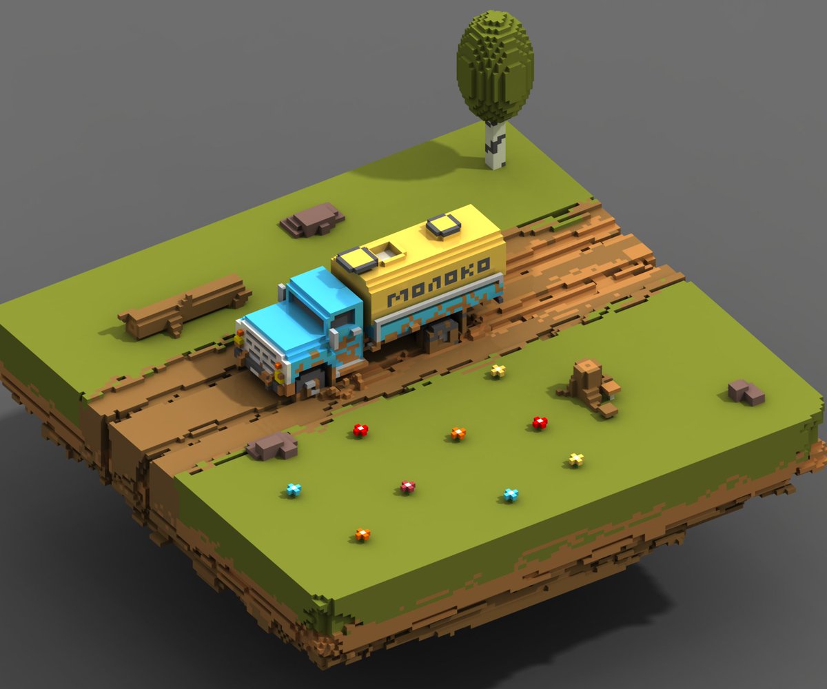 const_berg's tweet photo. Russian roads are tough, but someone's gotta get milk to the children
#voxelart

Made with @ephtracy's #MagicaVoxel https://t.co/Iaissy8YPk
