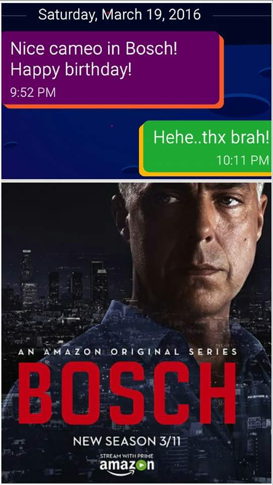 Andy_Mackenzie's tweet photo. Truth.You'd be a binge-watcher if u got to me already. #SPOILER I'm not the murderer! But I know who! #Bosch #Amazon https://t.co/xhAfMp3CMh