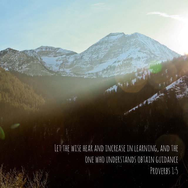 csgiddens's tweet image. &quot;Let the wise hear and increase in learning, and the one who understands obtain guidance.&quot; 
-Proverbs 1:5 (ESV)