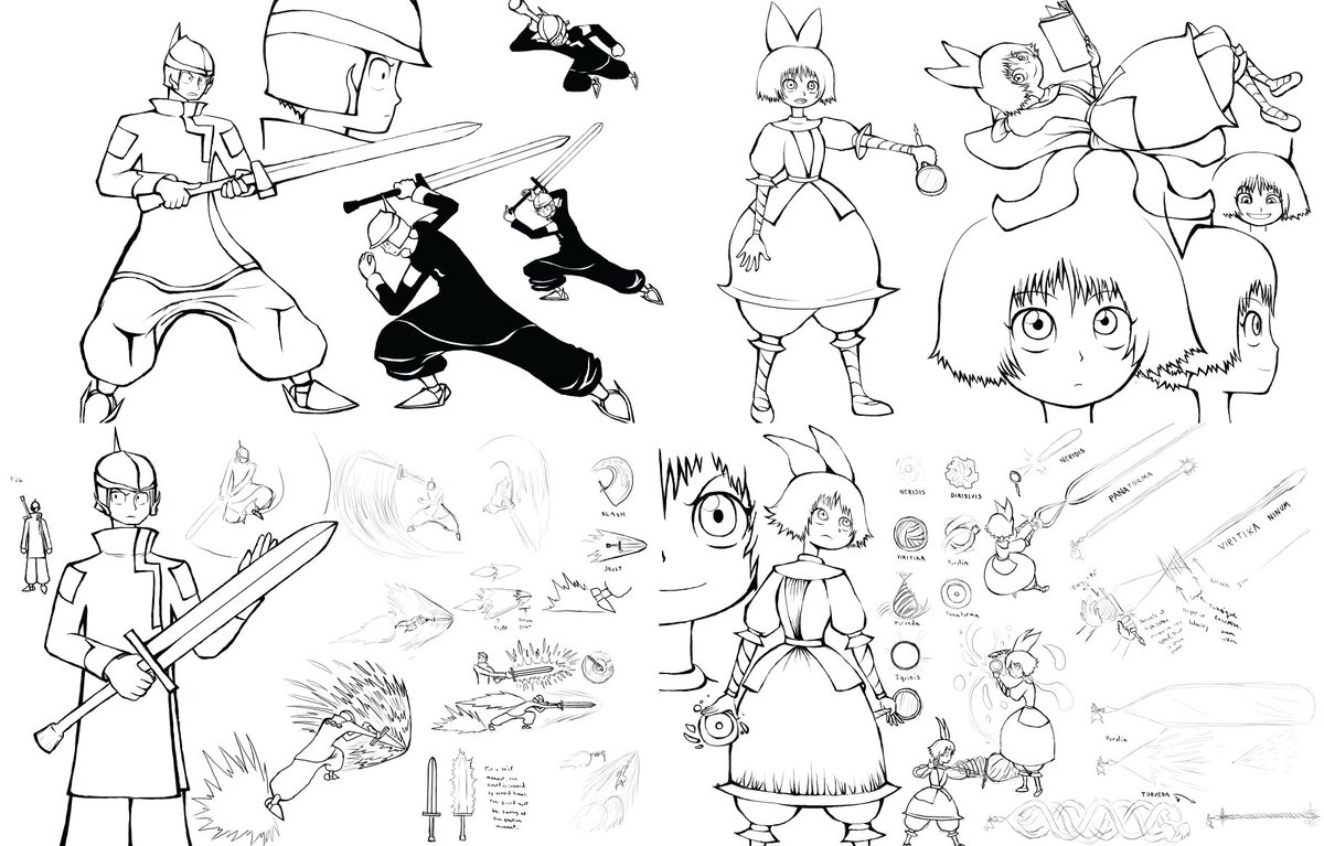Fradno's tweet photo. The knight and princess in #Rayburst are based off older designs I had, but in an entirely new style. #gamedev https://t.co/yiznXVW6OD