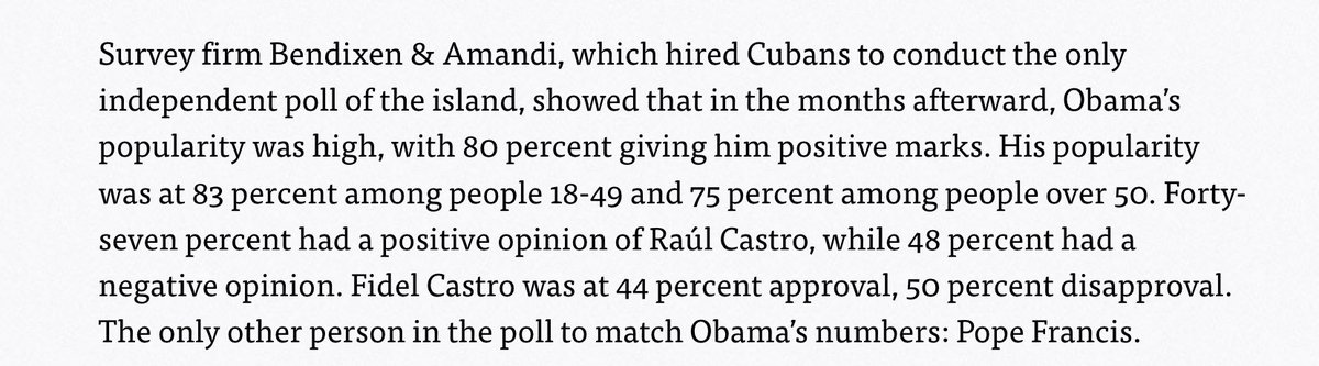 samswey's tweet photo. Obama more popular than the Castros among Cubans. https://t.co/FL6ZTfLVjk https://t.co/wD056A552u