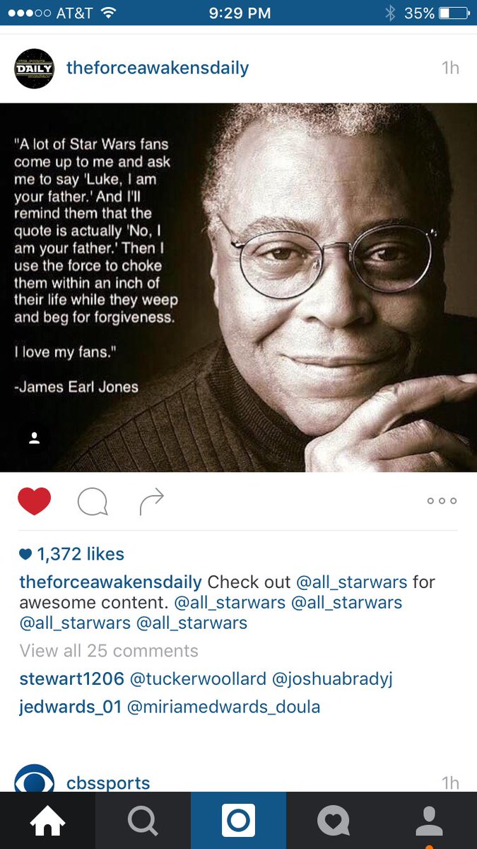 Star Wars quote from James Earl Jones. Awesome..., image size:675x1200