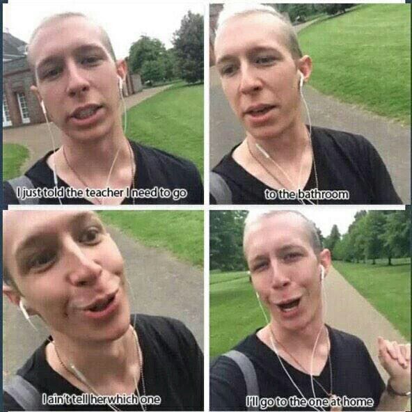 StumblerTop's tweet photo. When the teacher lets you go to the bathroom https://t.co/e41Uoejw2Z