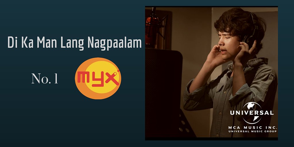 UMG_PH's tweet photo. "Di Ka Man Lang Nagpaalam" is now number 1 on MYX! Congratulations #JKUFC and @KarlosLabajo #JKLabajo https://t.co/i7VSNkfnWi