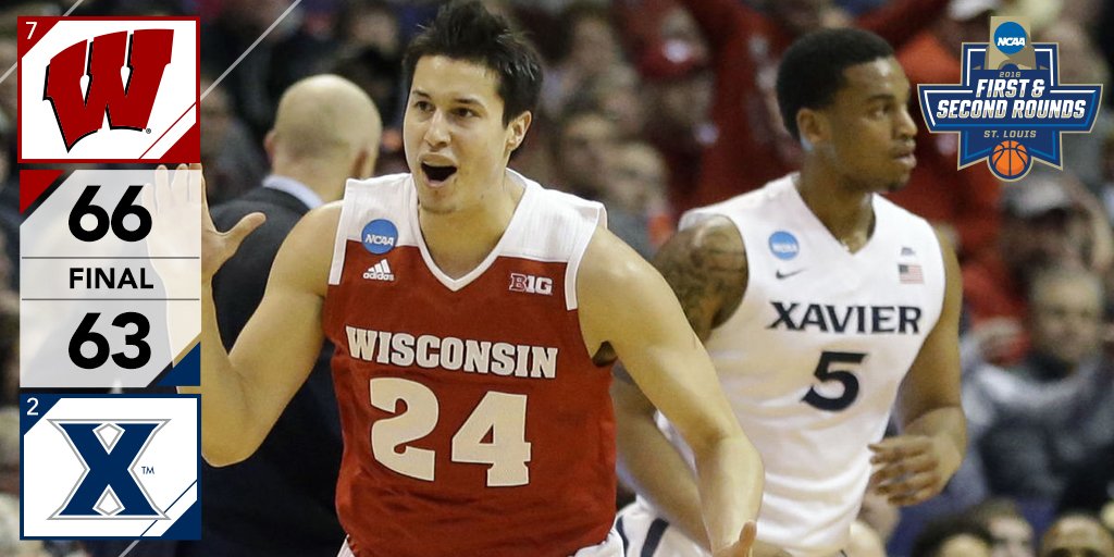 Bronson Koenig hits the game winner and the #Badgers are headed to the #Sweet16