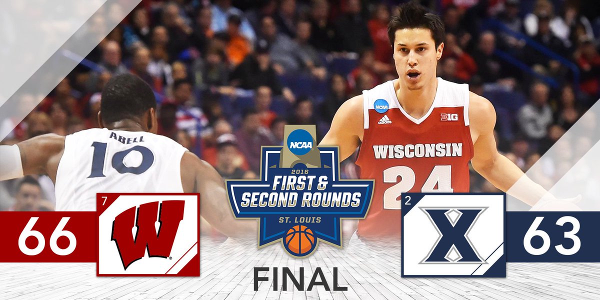 FINAL: #Badgers win!

HOW. SWEET. IT. IS. 

#MarchMadness #Sweet16