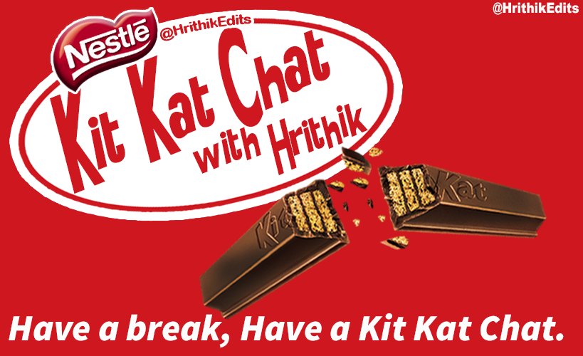 HrithikEdits's tweet photo. Have a break, have a #KitKatChat ๐ Note that the consumption of Kit Kats during the chat is optional ๐๐ @iHrithik https://t.co/thxiWa5GDK
