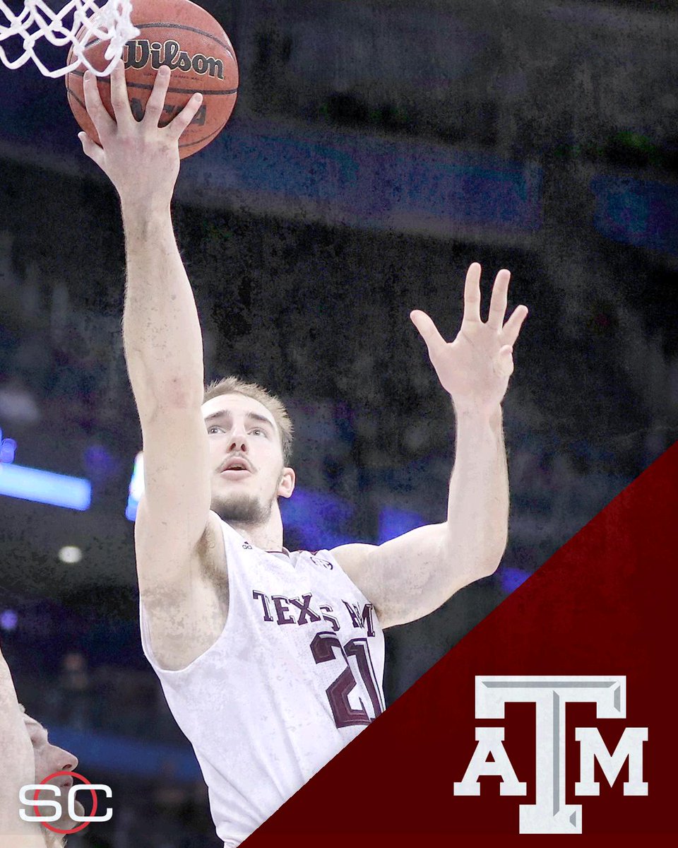 SportsCenter's tweet photo. What a comeback from Texas A&amp;M! Down by 11 with 38 seconds left, A&amp;M rallies to win in double OT and reach Sweet 16. https://t.co/oKfeSTwq4H