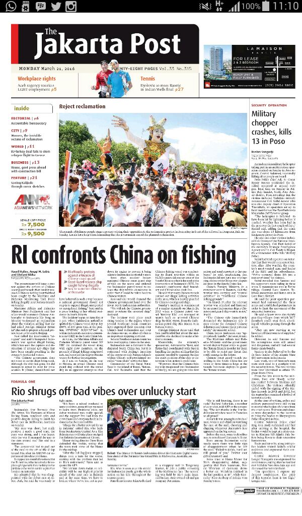 Reject reclamation thejakartapost.com/news/2016/03/2… #DesaAdatBergerak
#BatalkanPerpresNo51Thn2014