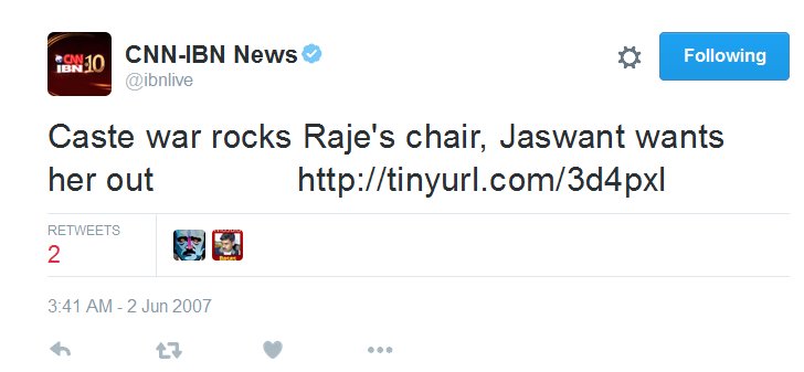 joel__Samuel's tweet photo. #TwitterTurns10 Here is a #TweetFact you didn't know
1st tweet from #Ind news channel was from @IBNLive in Jun07 https://t.co/9FVkSLN6gC