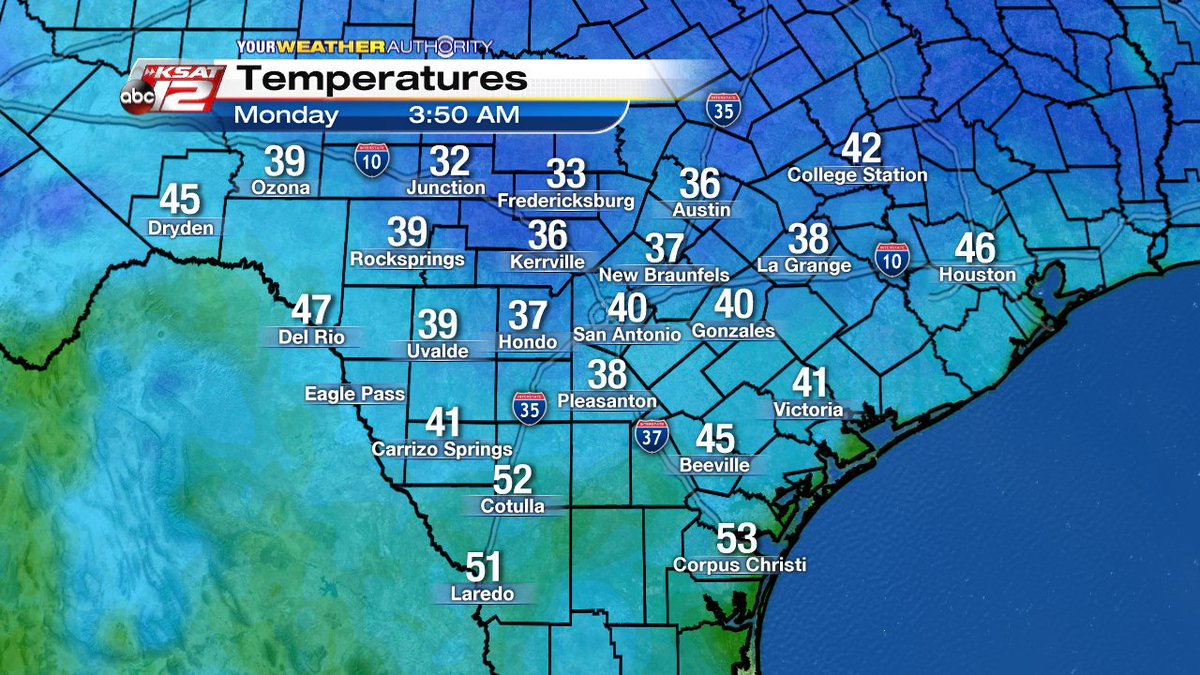 ksatweather's tweet photo. 2nd day of Spring &amp; it's cold ! Sunshine today, high of 70°... a bit below normal. Mostly sunny, pleasant Easter. https://t.co/zKwaWCjInP