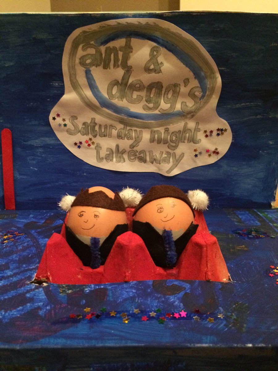 Ant and Degg ready for the school egg decorating competition <a href="/antanddec/">antanddec</a> canny resemblance I think