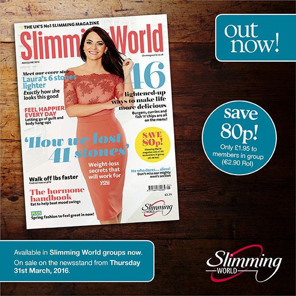 SlimmingWorld's tweet photo. Love getting fresh inspiration from #SlimmingWorld magazine? Don't miss the new issue on sale in groups this week! https://t.co/wNRBTepVVB